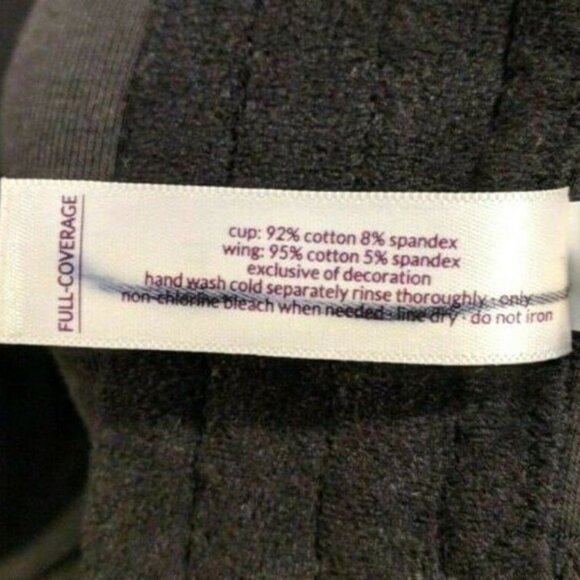 Lane Bryant Cacique Womens Bra Full Coverage Cotton Blend Size 42DDD Black - Picture 5 of 6